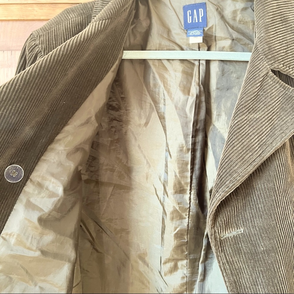 Vintage Gap Men’s Dark Green Wide Wale Corduroy Blazer Jacket Size Large - Picture 11 of 13
